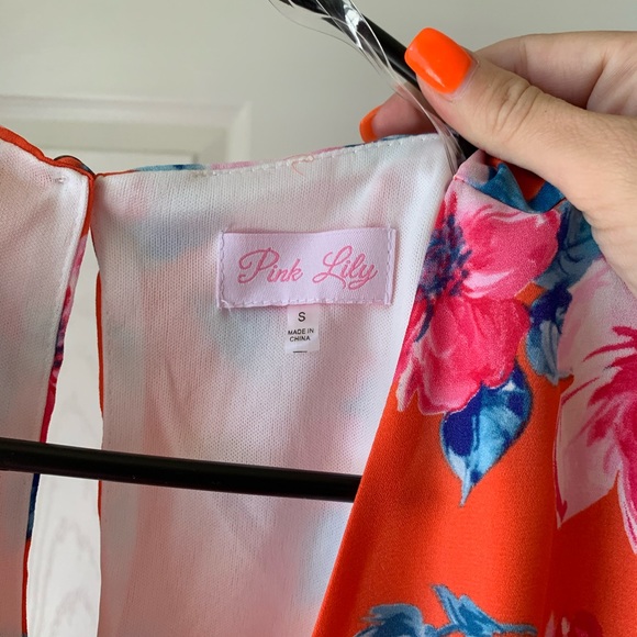 A New Tomorrow Orange Pink Lily Dress - Picture 4 of 4